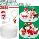 2 x Mity rain Christmas Cup Accessories for Stanley Cup 30oz 40oz,Including Boot, Silicone Straw Topper Cover Cap, Lid Charms for H2.0 Tumbler (Snowman 30 oz)
