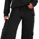 PRETTYGARDEN 2 Piece Sets for Women Fall 2025 Sweatsuits Outfits Lounge Matching Hoodie Set Travel Track Suits Winter Clothes (Medium, Black)