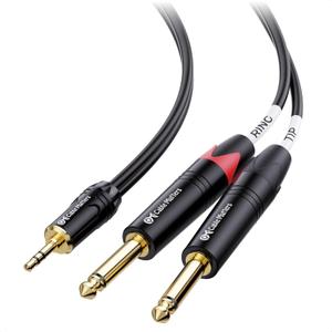 Cable Matters 3.5mm TRS to Dual 6.35mm TS Breakout Cable - 10ft, 1/8 to 1/4 Stereo Cable, 3.5mm to 1/4 Y Splitter Cord