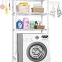 Ulif U8 Laundry Room Storage Organizer, Over The Washer and Dryer Storage Shelves for Laundry Organization, 35W x 17.3D x 76.2H, Suit Washing Machine Width Within 32.6, Hold 304 lb, White