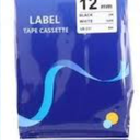 Label Tape 12mm Laminated Tape White With Black Ink