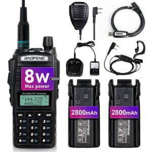 BaoFeng UV-82 High Power BaoFeng Radio Ham Radio Handheld Walkie Talkies with Earpiece, Extra 2800mAh Battery Hand Speaker Mic and Programming Cable Full Kits(1 Pack-Black)