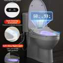 Rainsworth Smart Bidet Seat with Dual User Memory, Instant Heat & Auto-Dry Cycle - Adjustable Heated Seat, Warm Water, Stainless Nozzles, Remote & Knob Control for Elongated Toilets