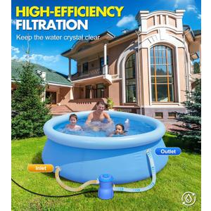 Pool Filter Pump, 300 GPH Flow Rate, for Clean and Clear Pool Water