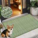 Small Bathroom Rugs,18"x30" Non Slip Sage Green Braided Bath Mat for Bathroom Floor,Washable Luxury Bath Rug for Tub Soft Boho Absorbent Shower Mat