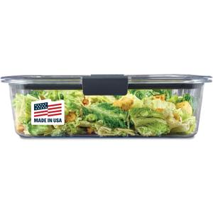 Rubbermaid Brilliance Large Food Storage Container, 9.6 Cup, BPA-Free, Leak-Proof, Clear
