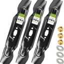 3-Pack 742P05086 54" Lawn Mower Blades with 3 Nuts & 3 Washers, High-Lift Bagging Blades for Cub Cadet XT1-GT54 XT1-ST54 ZT1-54 ZT2-54, MTD, Troy-Bilt, Replaces 742-05086 CMXGZAM110194