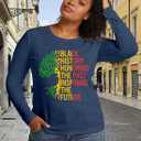 Black History Shirts for Women Black History Month Long Sleeve T-Shirt African American Tee Tops (M)