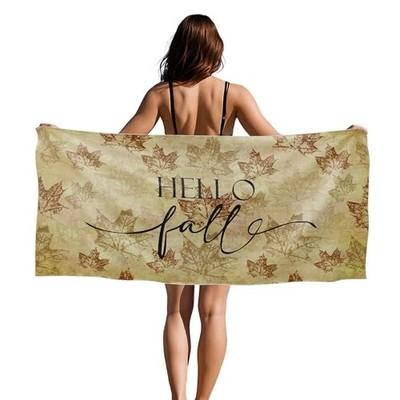 YLZlhb Fall Beach Towel, Vintage Rustic Autumn Maple Leaf Oversized Bath Swim Pool Towels for Bathroom Swimming Pool Travel Camping Picnic, Fall Autumn Bathroom Decor, 30x60 Inches