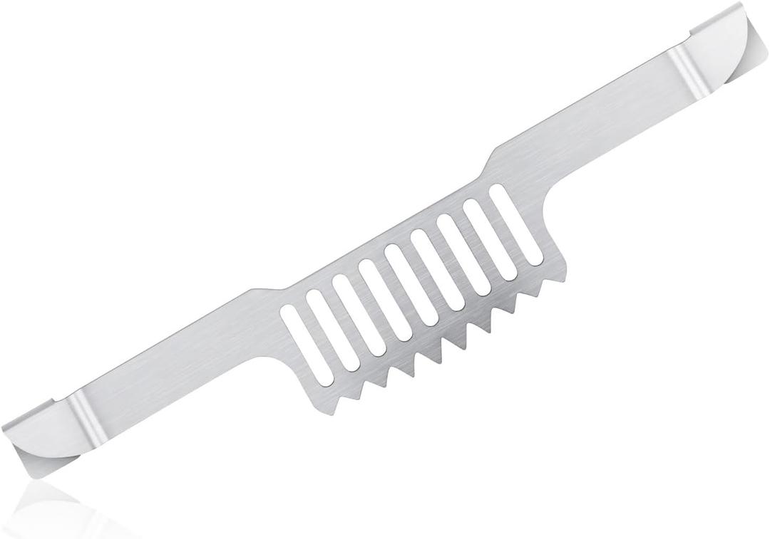 Grease Gate Spatula Holder, 12x2.2x0.2in Stainless Steel Griddle Tool Holder Magnetic Design Griddle Spatula Holder Rack Accessories for Blackstone Griddle(Silver)