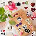 2 x 108 PCS Downtown Girl Stickers Aesthetic Sticker for Adults Downtown Girl Party Favors Red Aesthetic Vinyl Waterproof Stickers for Water Bottles