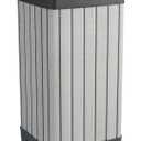 Keter Rockford Resin 38 Gallon Outdoor Kitchen Trash Can with Lid and Drip Tray for Easy Cleaning-Perfect for Patio Dining, Grey