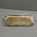 4 Pack Gold Stainless Steel Decorative Trays, 12 Inch Oval Jewelry Dish Cosmetics Organizer Bathroom Clutter Serving Platter Small Storage Tray