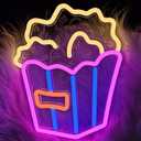 Popcorn Neon Sign for Wall Decor,Adjustable Brightness Led Lights Sign,USB Powered Food Neon Light for Home Cinema Snack Shop Gifts for Movie Lovers (Colorful)