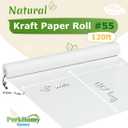 PerkHomy 48" x 1,440" (120') White Kraft Paper Roll for Craft Bulletin Board Paper Art Table Covering Crafting Gift Wrapping Bouquet Packing Parcel 80GSM 55LB (White, 48" x 120')