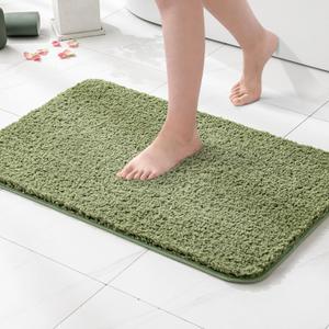 MIULEE Sage Absorbent Bathroom Rugs, Soft Large Bath Mats Non-Slip and Quick-Drying for Bathroom Floor Bathtub Showers, Machine Washable Carpet (24 x 36 Inches)