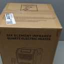 Infrared Space Heater 3 Mode 1500W Electric heater with 6 Quartz Infrared Element Child Lock Timer Remote for Indoor Use WEWARM, Black