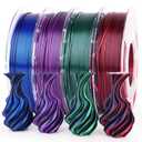 AMOLEN Silk PLA 3D Printer Filament Bundle, Shiny Dual Color PLA Filament 1.75mm Pack, Color Change PLA 3D Printing Filament for Most FDM 3D Printer, Black Series 200g X 4 Spools (Dual Black Purple/Black Red/Black Green/Black Blue)