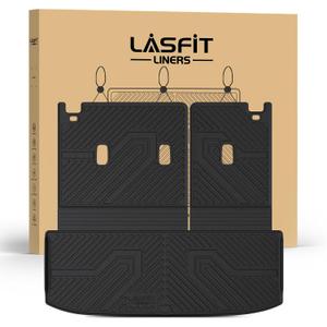 LASFIT Cargo Mats for Nissan Pathfinder 2026 2025 2024 2023 2022 | All Weather TPE Custom Fit Cargo Trunk Mat & Backrest Mats Accessories, Black