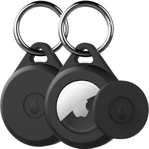 Airtag Keychain Holder Case for Apple Airtag, 2 Pack of IPX8 Waterproof, Fully Shockproof, Anti Scratch Airtag Holder Case for Key, Kid, Bag, Luggage, Pets Collar