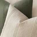MIULEE Striped Throw Pillow Covers 22x22 Decorative Textured Pillow Covers Pack of 2 Linen Cushion Cases for Couch Bed Sofa Livingroom Farmhouse Home Decor, Beige
