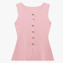 Lumister Womens Crop Knit Vest Sleeveless Botton Down Cardigan Sweaters Knit Tank Summer Vest, XXXL