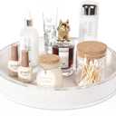 Anyoifax 360 Rotating Makeup Organizer Perfume Tray Skincare Holder Spinning Cosmetic Storage Bathroom Countertop Organizer Lazy Susan Turntable for Dresser, Vanity, Kitchen, Large White (11")