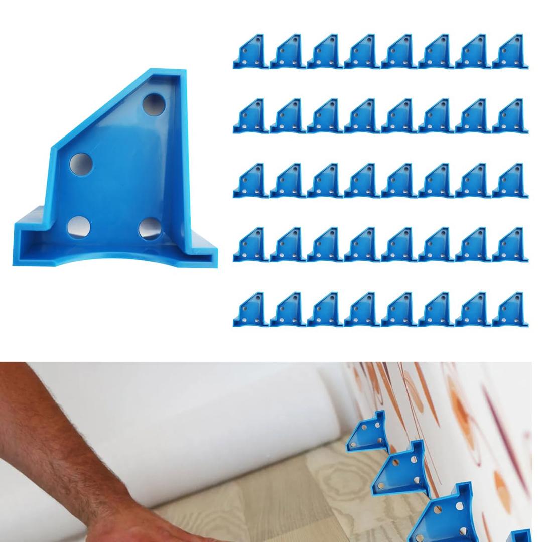 40PCS Flooring Spacers, Laminate Flooring Installation Kit with 1/4 & 1/2 Gap, Wood Flooring Accessories for Laminate, Vinyl Plank, Tiles, Hardwood, Floating Flooring, Blue