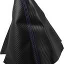 VekAuto Car Shift Boot Cover Universal Gear Shift Knob Boot Dust Cover PVC PU Black with Blue Stitches Auto Accessories