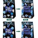 24Pcs Peace Out Single Digits Party Favor Bags, Blue Black I'm 10 Birthday Gift Goodie Bags with Matching Stickers, Double Digits Birthday Party Supplies Decorations, 1 count