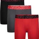 Under Armour Kids Performance Tech - Solid 3-Pack (Big Kids), Performance Tech - Solid 3-pack (Big Kids) (Medium, Black/Red)