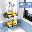 Aitatty Hanging Shower Caddy Bathroom Organizer: Rustproof Shower Shelf Racks Over Shower Head - No Drilling Inside Bath Shower Rack Shelves Over Showerhead for Shampoo with Soap Holder Black