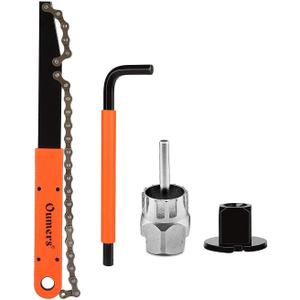 Oumers Bike Cassette Removal Tool, Cassette Freewheel Removal Tool with Chain Whip and Auxiliary Wrench Bicycle Cassette Lock Ring Extractor, Freewheel Remover Wrench Sprocket Remover