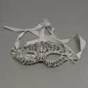 Rhinestone Mask Masquerade Evening Prom Venetian Mardi Gras Party Mask for Women Girls Silver