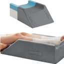 MEGCXIT Double Leg Elevation Pillows for After Surgery, Memory Foam Leg Elevating Pillow, Leg Pillow Elevation Blood Circulation, Knee Pillow Wedge Pillow for Back Knee Hip Ankle Pain Relief, Grey