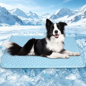 SOMOYA Dog Cooling Mats,Foldable Non-Slip Arc-Chill Cool Pad 17.7x23.6 in | Cooling Pad for Dogs Q-Max 0.45 Washable Absorbs Pet Heat Fast Suit for Indoor Outdoor Summer Use for Cats