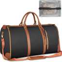 Ytonet Garment Duffle Bag, Convertible Carry on Garment Bags for Travel for Women, Water Resistant Travel Bags with Shoe Pouch, 2 in 1 Hanging Suitcase Suit Overnight Bag, Black, Large