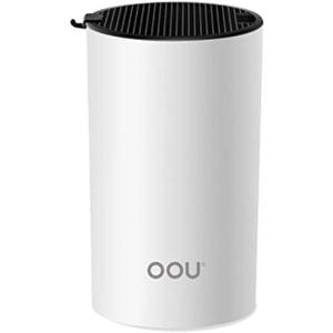 OOU Universal Knife Block Holder - Round Kitchen Knife Storage Unique Slot Design to Protect Blades, Space Saver Knife Organizer Detachable for Easy Cleaning, White