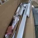 ROYMELO 36x96 Inch Glass Sliding Barn Door Slab and 6.6ft Hardware Kit Included, 5 Frosted Glass, LVL Wood Panel Covered with White Water-Proof Scratch-Proof PVC Surface, Simple DIY Assembly