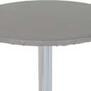 Yourtablecloth Heavy Duty Vinyl Round Fitted Tablecloth (Table Cover) with Flannel Backing Vibrant Colors Elasticized Tablecloth Great for Indoor and Outdoor Dining and Playing Cards 60 Grey