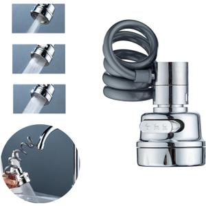Sink Faucet Extender Professional Sink Sprayer Attachment 360 Rotatable Sink Faucet Extender Aerator with Stretchable Hose for Kitchen and Bathroom,3 Water Outlet Modes