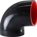 90 Degree Elbow ID 4'' (102mm) Silicone Hose Coupler, Reinforced 4-layer Wall 5MM for Cold Air Intake, Turbo, Intercooler, 4leg Length(102mm) Automotive Radiator Hose