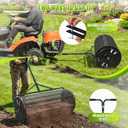 High-Capacity Metal Mesh Drum Compost Spreader with Side-Lock Peat Moss Spreader Ideal for Lawn and Garden Maintenance, Meeting Seeding and Fertilizing Needs for Farms and Vegetable Gardens. (36 inch)