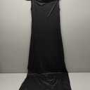 KUTUMAI Women Off Shoulder Bodycon Maxi Long Dress Mesh Ruched Elegant Formal Wedding Guest Dresses (Medium, Black)