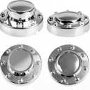 BHB Front & Rear Chrome Dually Wheel Center Hub Caps Compatible with Dodge Ram 3500 2011-2018 with Aluminum Wheels Replaces 68081010AA 68081015AC