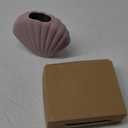 MEANT2TOBE Ceramics Shell Vases for Decor - Handmade Pink Matte Vase with Unique Art Shell Design - Funky Decorative Vase for Living Room, Bedroom, Kitchen - 6.6" H x 5.7" L x 2.5" W