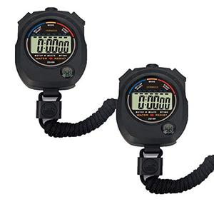 Pgzsy 2 Pack Multi-Function Electronic Digital Sport Stopwatch Timer, Large Display with Date Time and Alarm Function,Suitable for Sports Coaches Fitness Coaches and Referees, Pgzsy