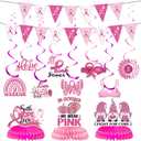 Breast Cancer Awareness Decorations - Breast Cancer Survivor Supplies 13Pcs Cancer Free Pennant Banner Pink Ribbon Hanging Swirl Centerpieces for Breast Cancer Survivors Party Supplies