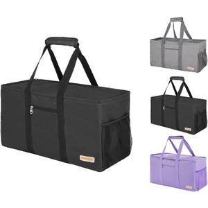 Extra Large Utility Tote, Waterproof Beach & Picnic Bag, Foldable & Reusable Storage (1 pack, Black)