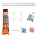 KV121 Terminal Block Kit, 600V 32A 24-12 AWG Compact Lever Wire Connectors, 12.6 DIN Rail Included, Quick Wiring Connection, DIN Rail Terminal Blocks Kit (Black, White, Blue, Green & Orange)
